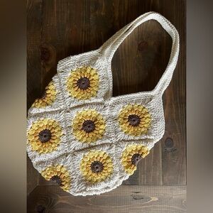 Crochet Sunflower Market Bag - handmade!